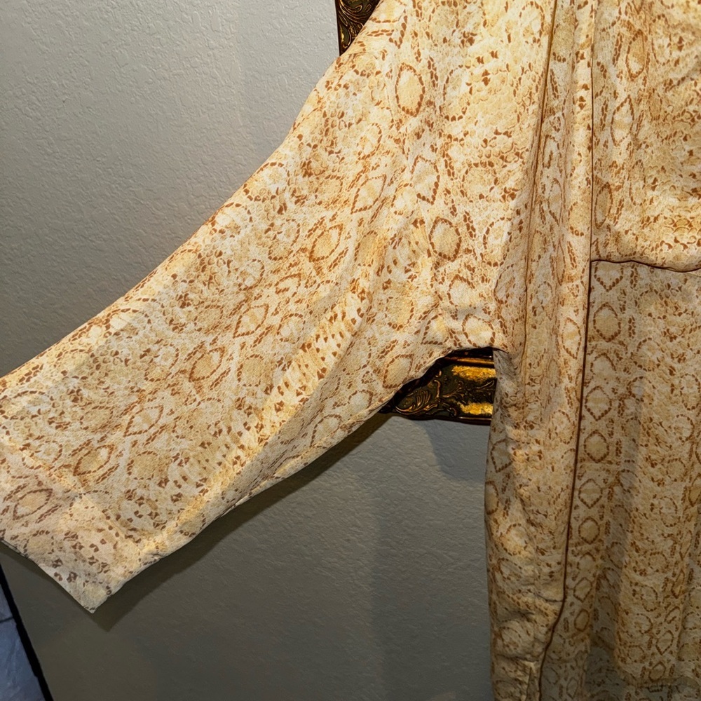 Show Me Your Mumu Gold Python Print Button Down R… - image 6